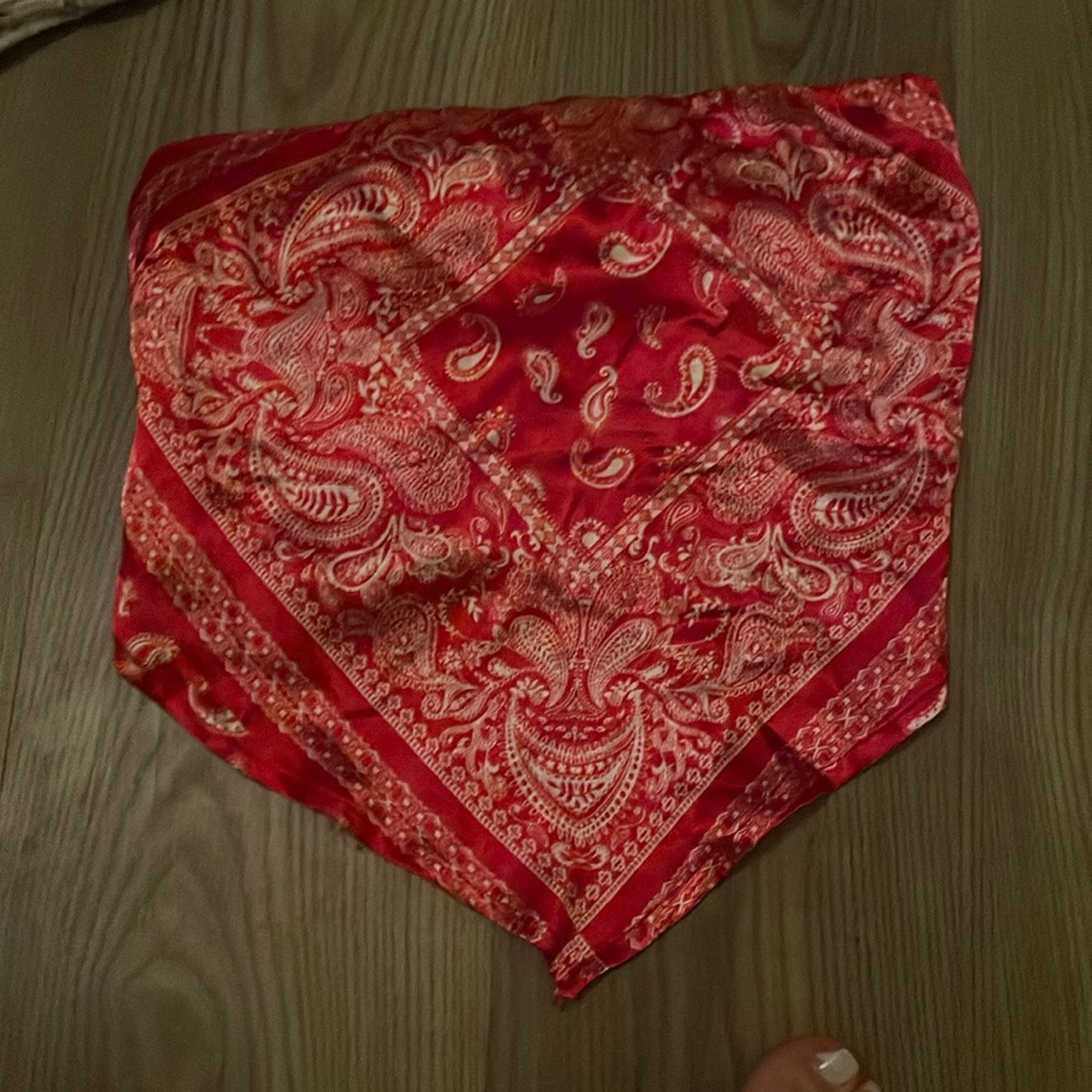 Red bandanna crop top size medium